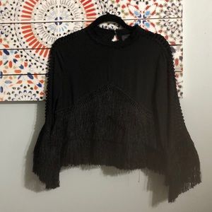 Gracia fringe crop top sz L